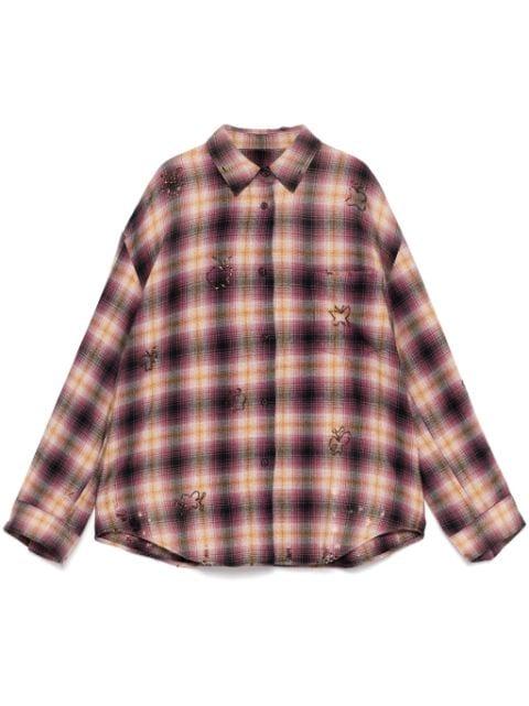 retro checked shirt by JNBY