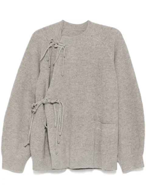 rounded-collar cardigan by JNBY