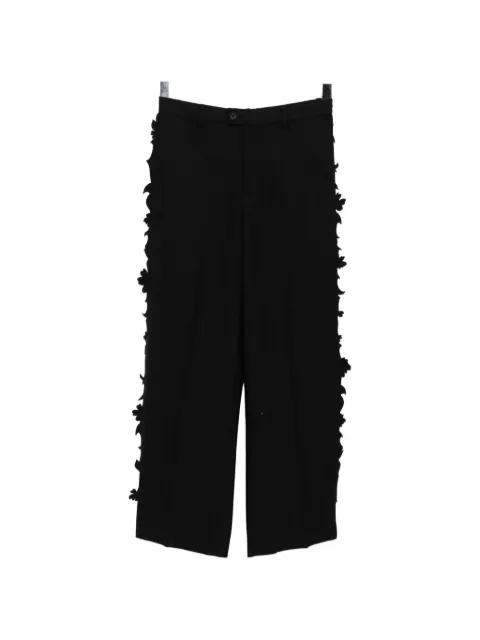 ruffled-edge trousers by JNBY