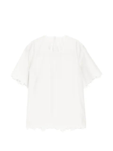 scalloped-edge short-sleeve top by JNBY