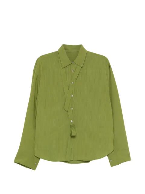 striped v-neck shirt by JNBY