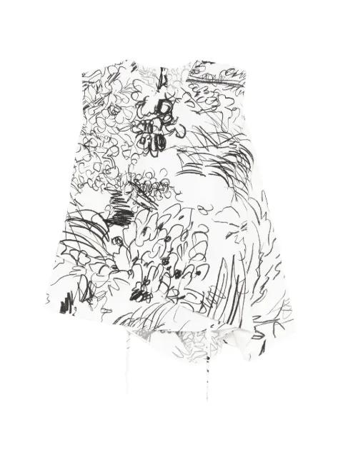 waist-defining floral top by JNBY
