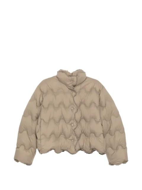 wave-quilted lace-trim jacket by JNBY