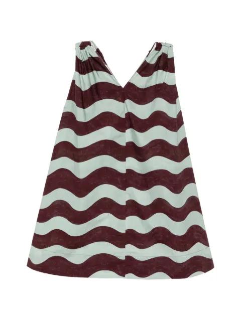 wavy-stripe A-line dress by JNBY