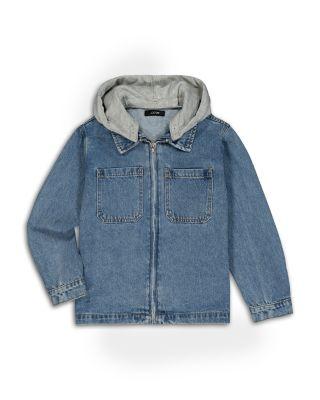 Boys' Long Sleeved Denim Overshirt With Removable Hood - Big Kid by JOE'S JEANS