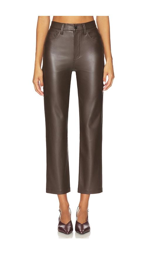 Joe's Jeans Lyra Slim Ankle Faux Leather Straight in Chocolate by JOE'S JEANS