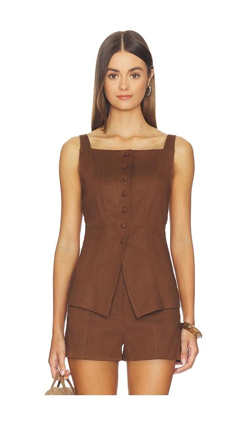 Joe's Jeans The Frankie Vest Top in Chocolate by JOE'S JEANS