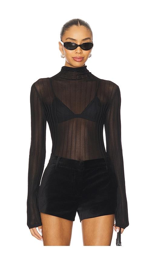 Joe's Jeans The Lana Ribbed Turtleneck Top in Black by JOE'S JEANS