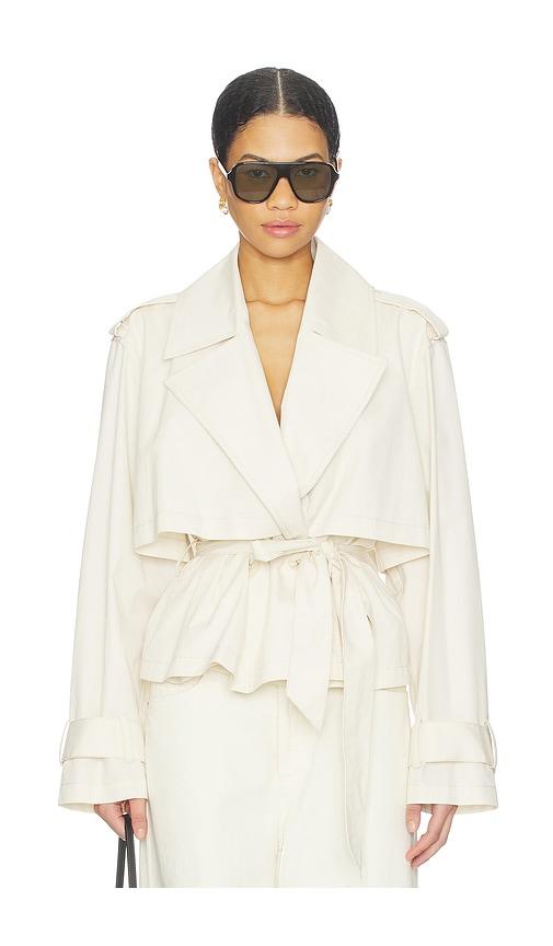 Joe's Jeans The Liz Cropped Trench Coat in Cream by JOE'S JEANS