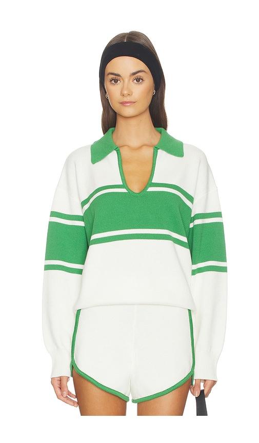 Joe's Jeans The Romie Polo Sweater in White,Green by JOE'S JEANS