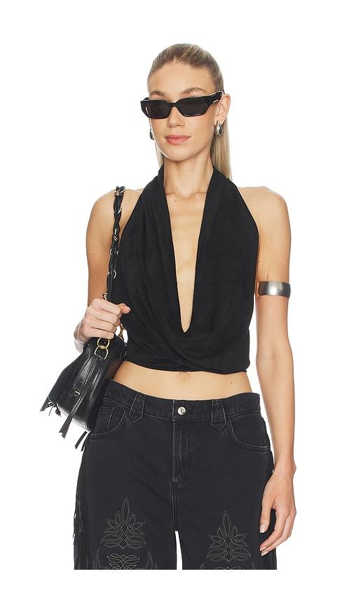 Joe's Jeans X WeWoreWhat The Margaux Halter Top in Black by JOE'S JEANS