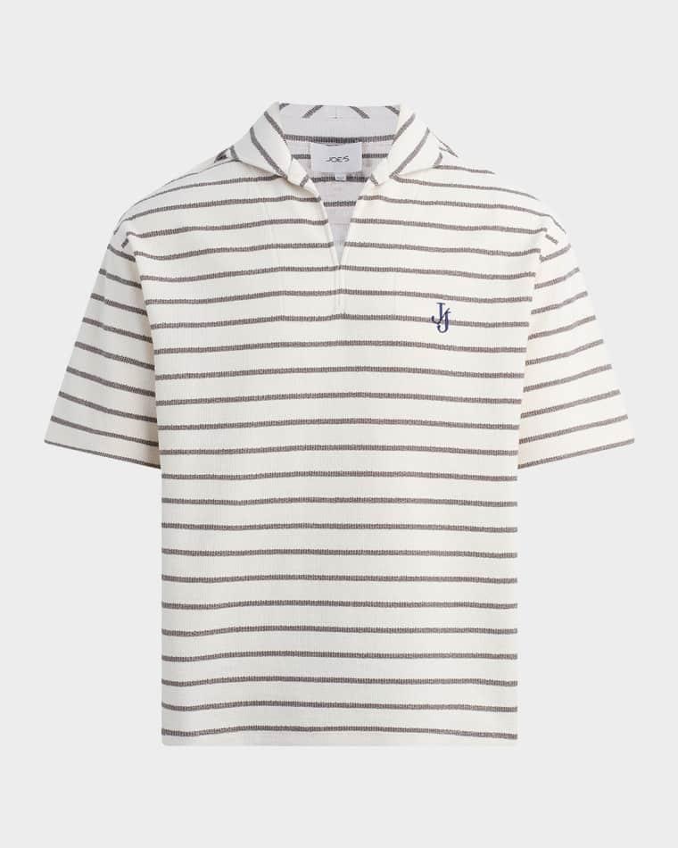 Men's Mariner Stripe Johnny Collar Polo Shirt by JOE'S JEANS