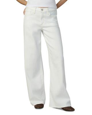 Petite The Lou Lou Low Rise Wide Leg Jeans in White by JOE'S JEANS