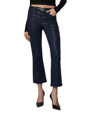 The Callie Coated High Rise Cropped Bootcut Jeans in Navy by JOE'S JEANS