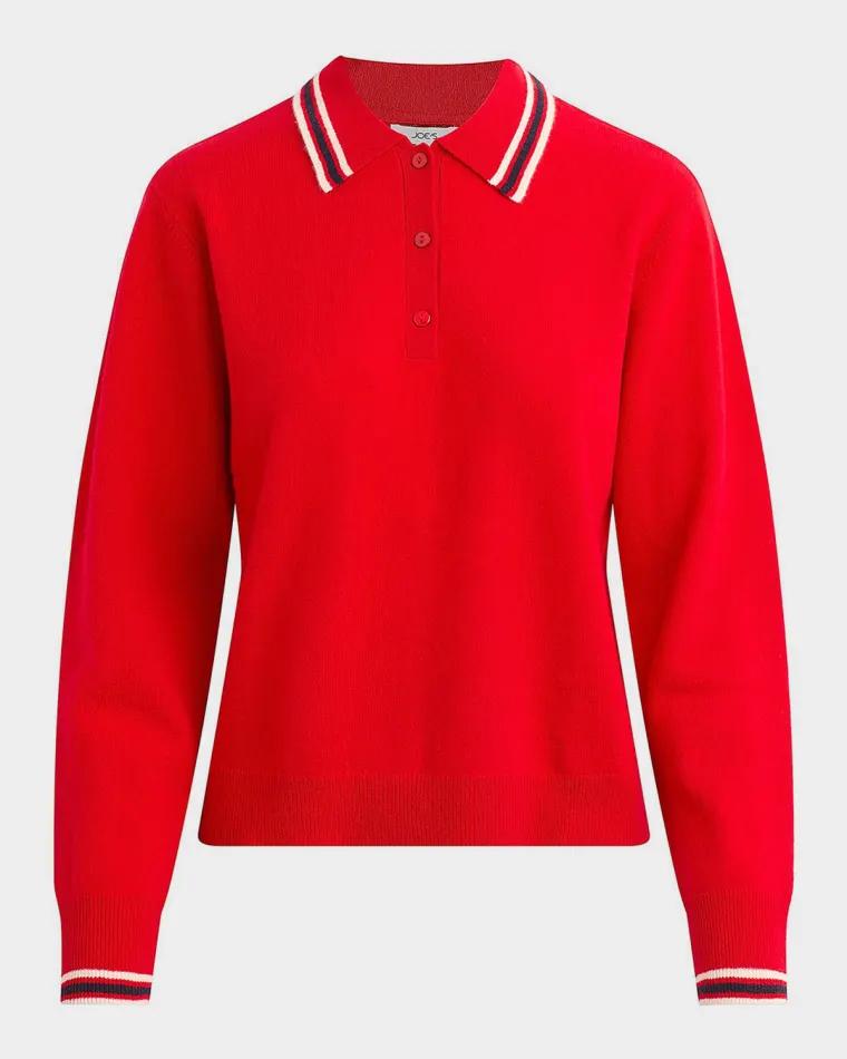 The Long-Sleeve Cashmere Polo Sweater by JOE'S JEANS
