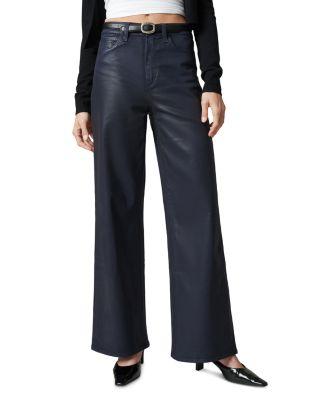 The Mia High Rise Wide Leg Coated Jeans in Navy by JOE'S JEANS