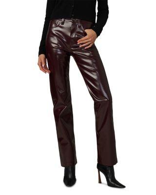 The Patent High Rise Faux Leather Jeans in Bordeaux by JOE'S JEANS