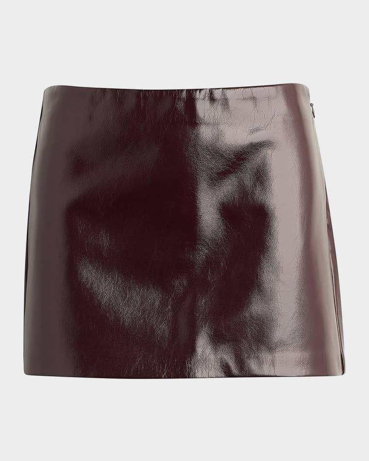 The Vegan Patent Leather Mini Skirt by JOE'S JEANS