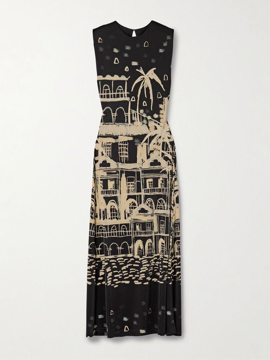 Cardinal Direction printed satin-jersey maxi dress by JOHANNA ORTIZ
