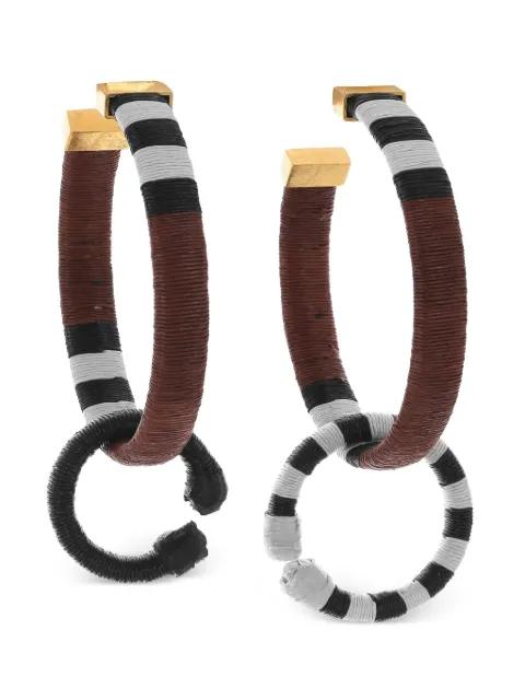 Color Parallelism striped hoop earrings by JOHANNA ORTIZ