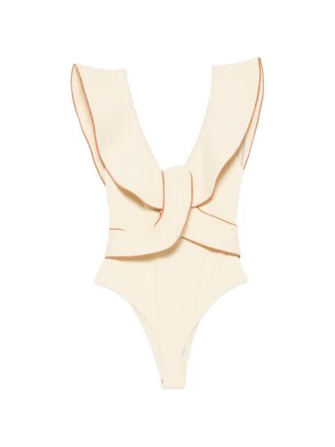 Crinkle ruffled-detail swimsuit by JOHANNA ORTIZ