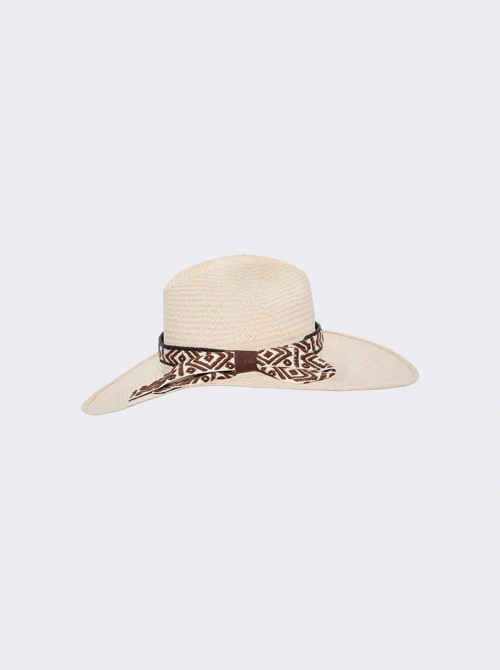 Ecru / Chocolate Coastal Ballet Hat Ecru And Chocolate  | The Webster by JOHANNA ORTIZ