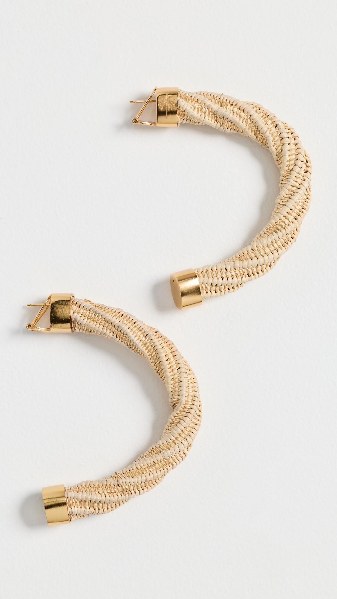 Ecru/Gold Flamenco Harmony Earrings by JOHANNA ORTIZ