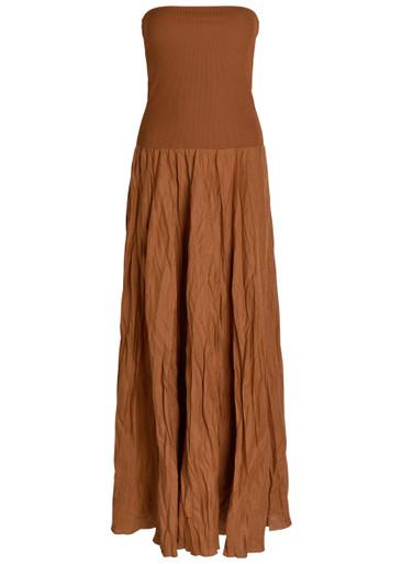 Empowerment Movement crinkled linen-blend midi dress by JOHANNA ORTIZ