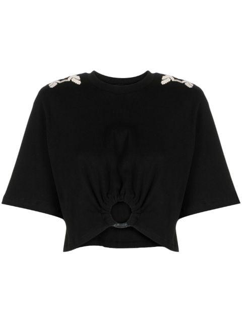 Ensenada embroidered cropped T-shirt by JOHANNA ORTIZ