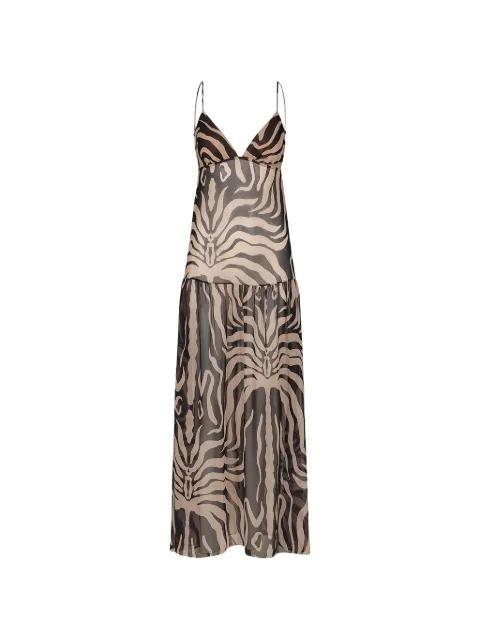 Georgette zebra-print maxi dress by JOHANNA ORTIZ