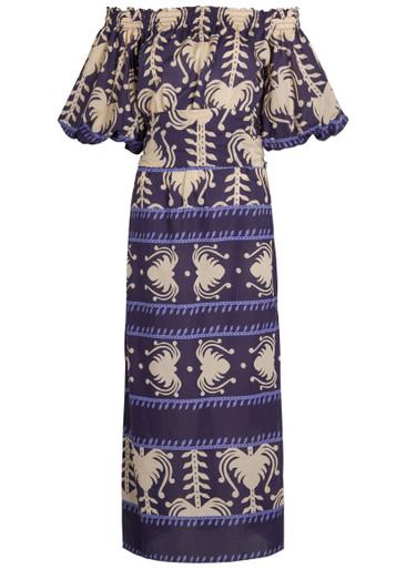Harbour Hues patterned cotton-poplin midi dress by JOHANNA ORTIZ