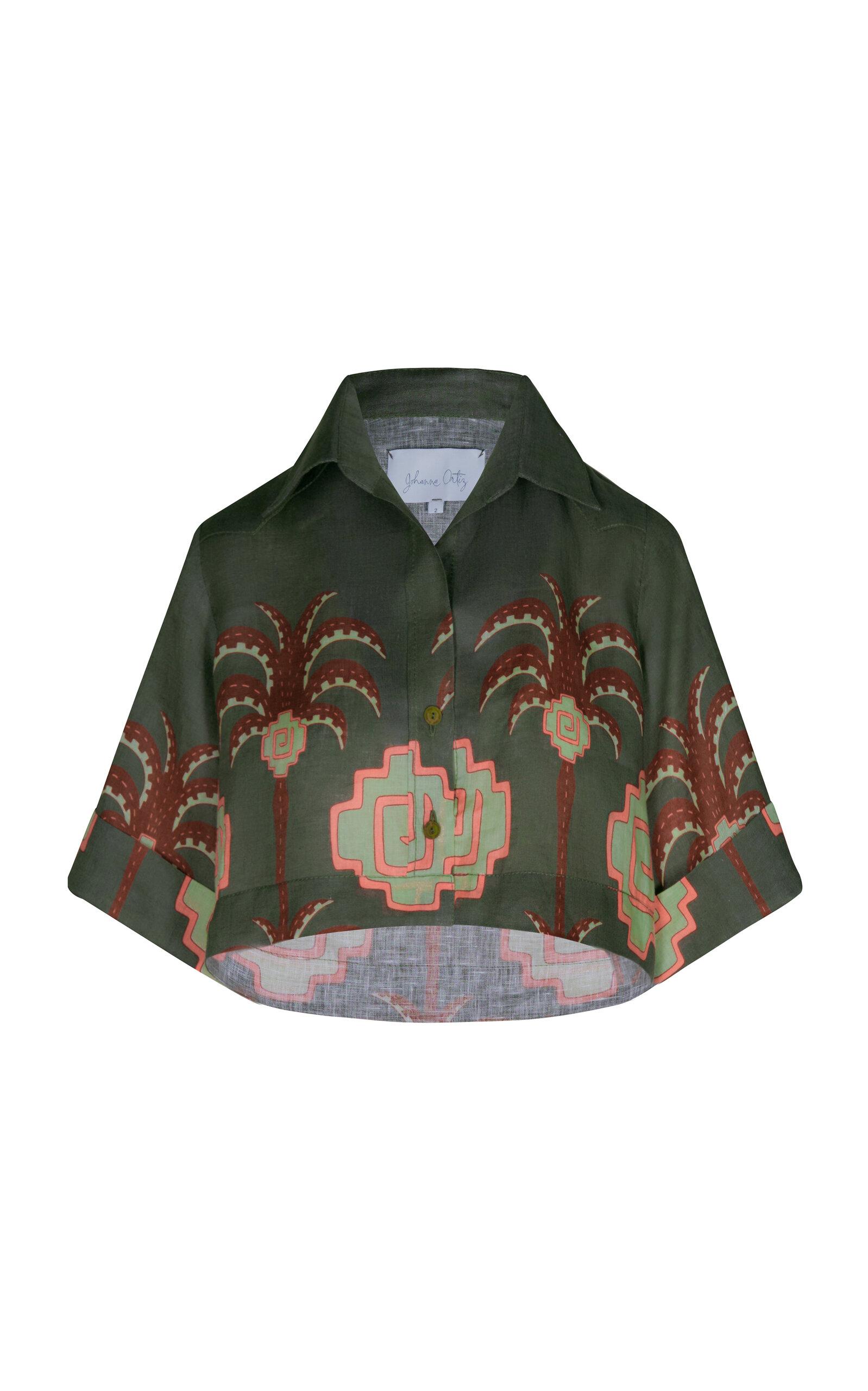 Johanna Ortiz Cumbi Cropped Linen Shirt - Moda Operandi by JOHANNA ORTIZ