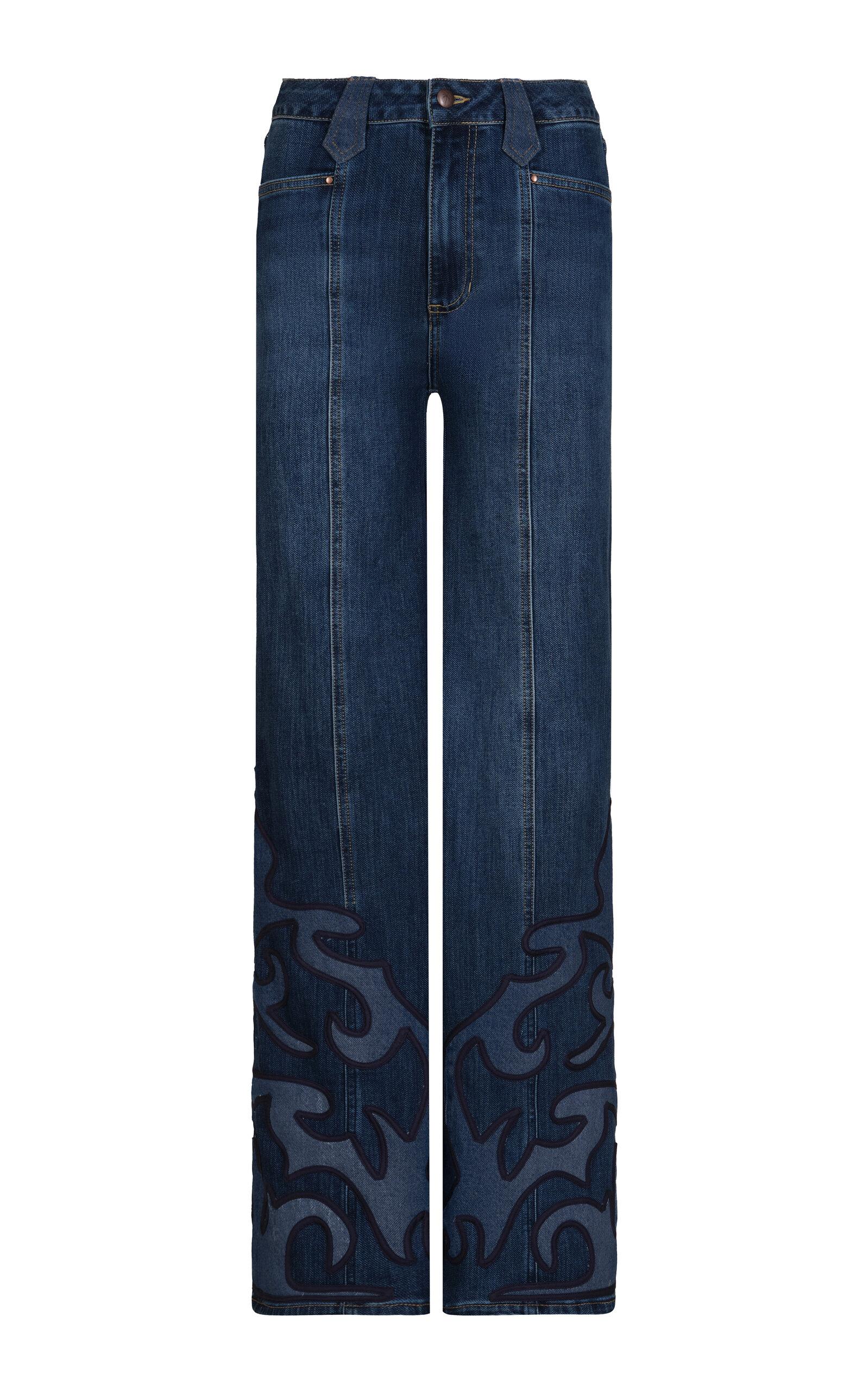 Johanna Ortiz Edge Stitch Stretch High-Rise Flared Jeans - Moda Operandi by JOHANNA ORTIZ