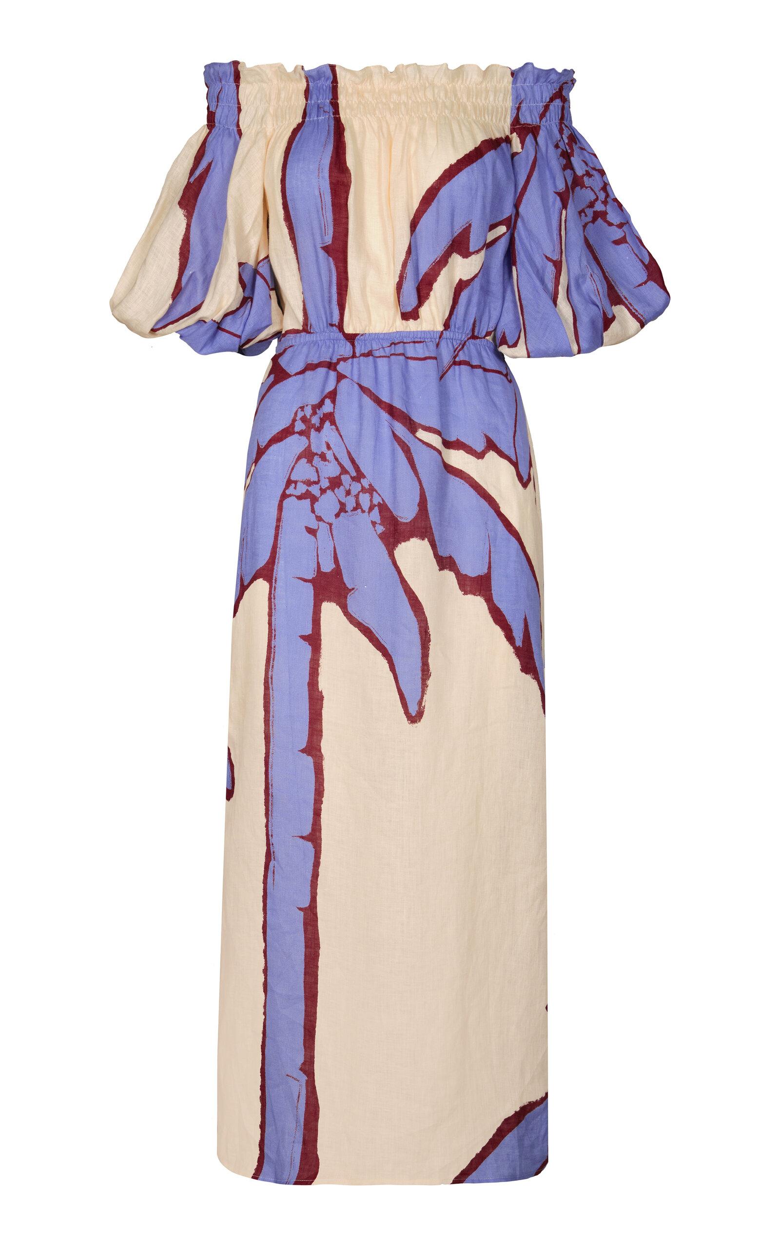 Johanna Ortiz - Harbor Hues Off-The-Shoulderinen Midi Dress - Blue - - Moda Operandi by JOHANNA ORTIZ Johanna Ortiz - Harbor Hues Off-The-Shoulderinen Midi Dress - Blue - - Moda Operandi by JOHANNA ORTIZ