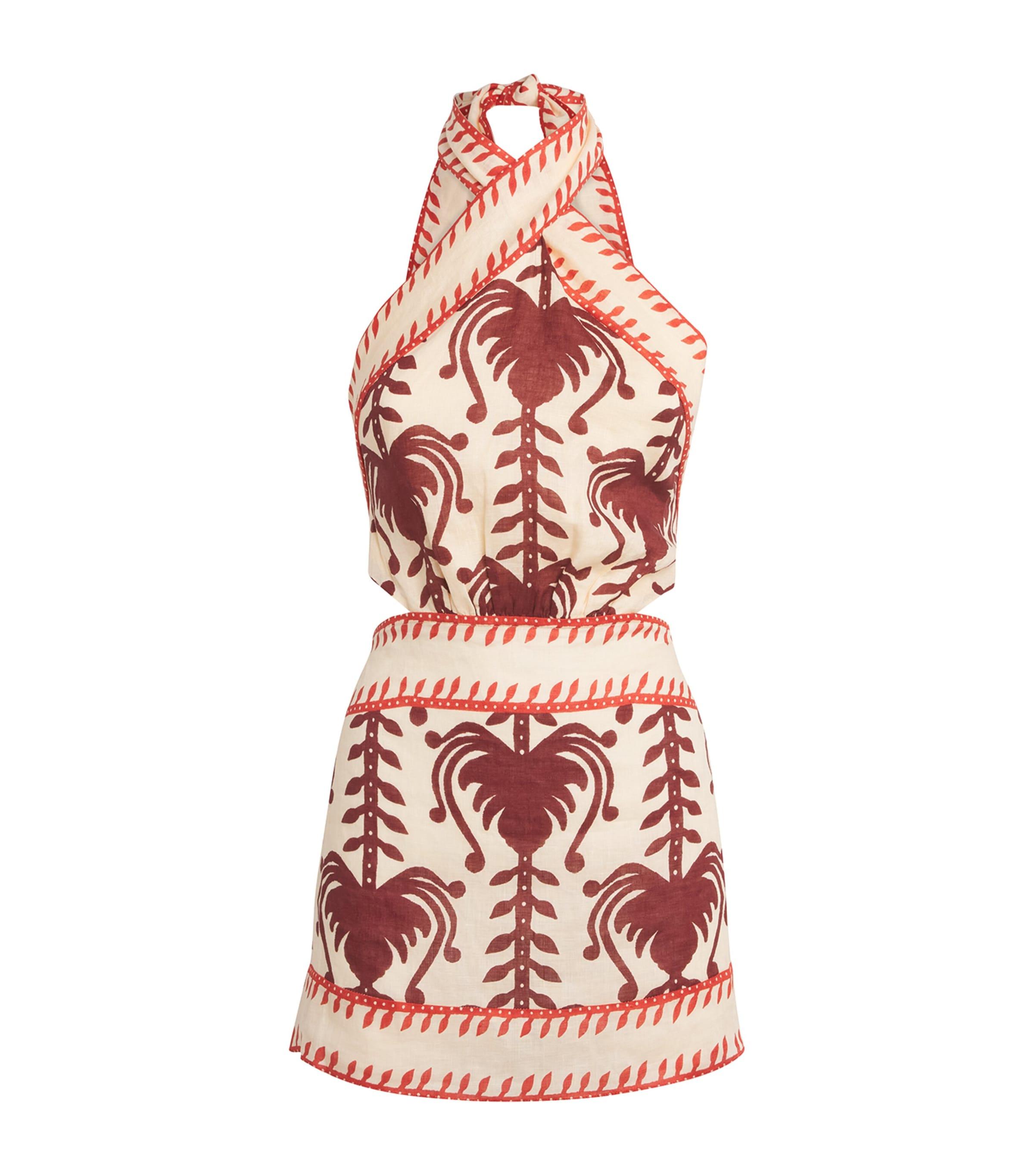 Johanna Ortiz Linen Tide Strength Mini Dress by JOHANNA ORTIZ