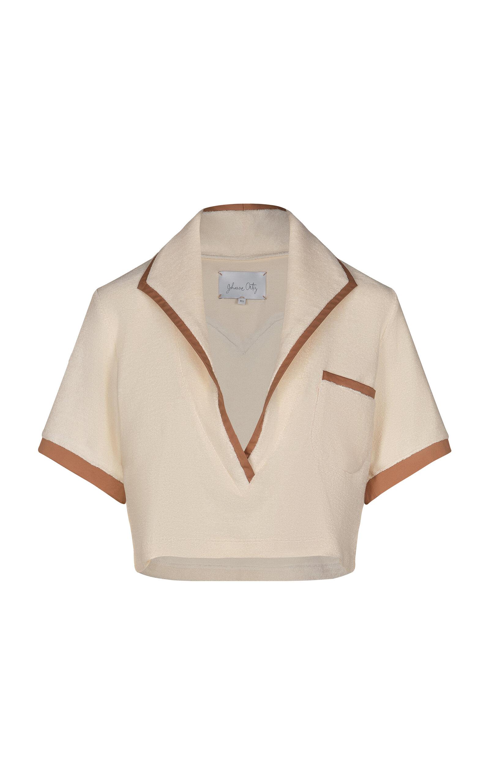 Johanna Ortiz Misty Hem Cropped Cotton-Terry Shirt - Moda Operandi by JOHANNA ORTIZ