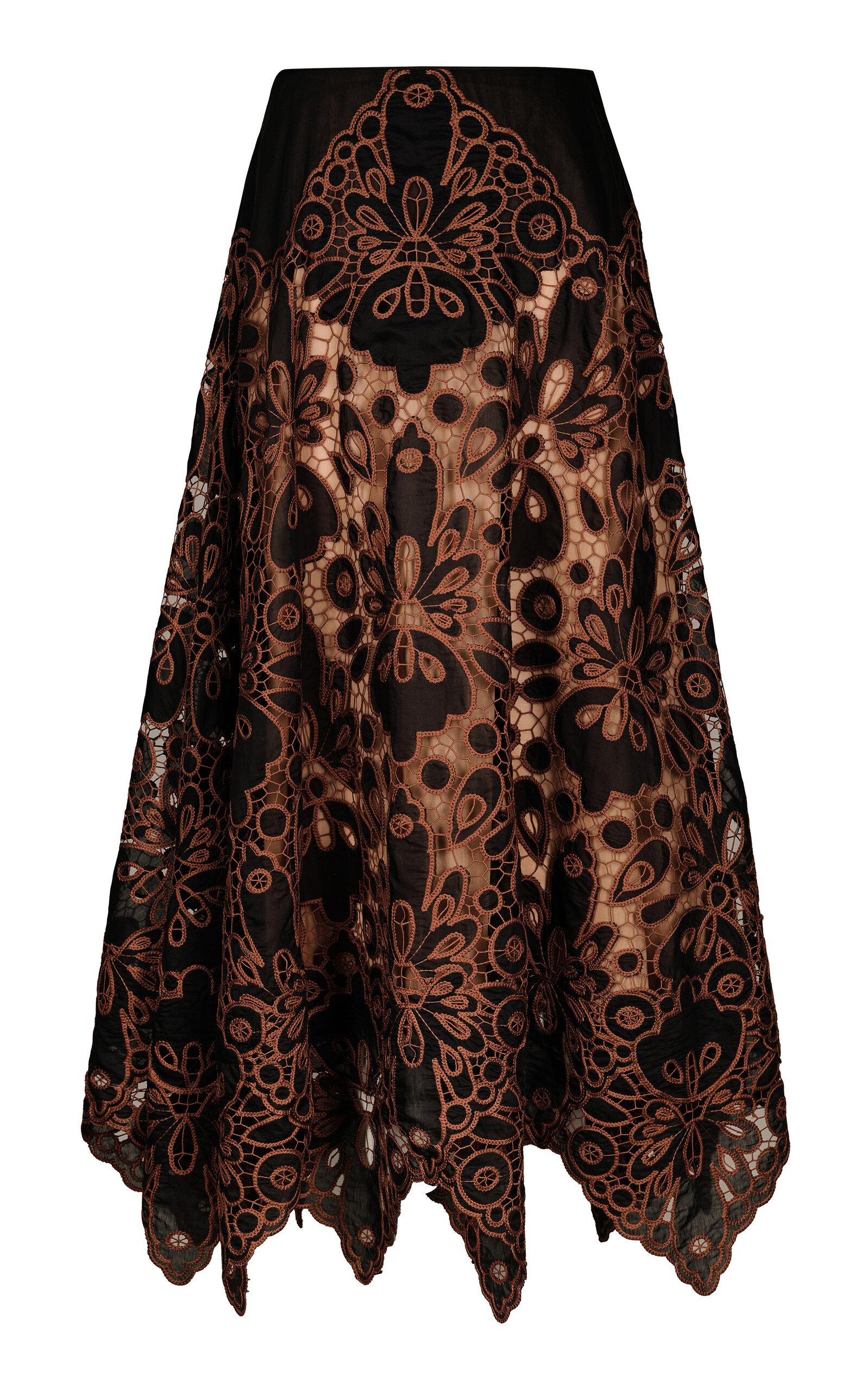 Johanna Ortiz - Quiéreme Mucho Lace Broderie Maxi Skirt - Brown - - Moda Operandi by JOHANNA ORTIZ