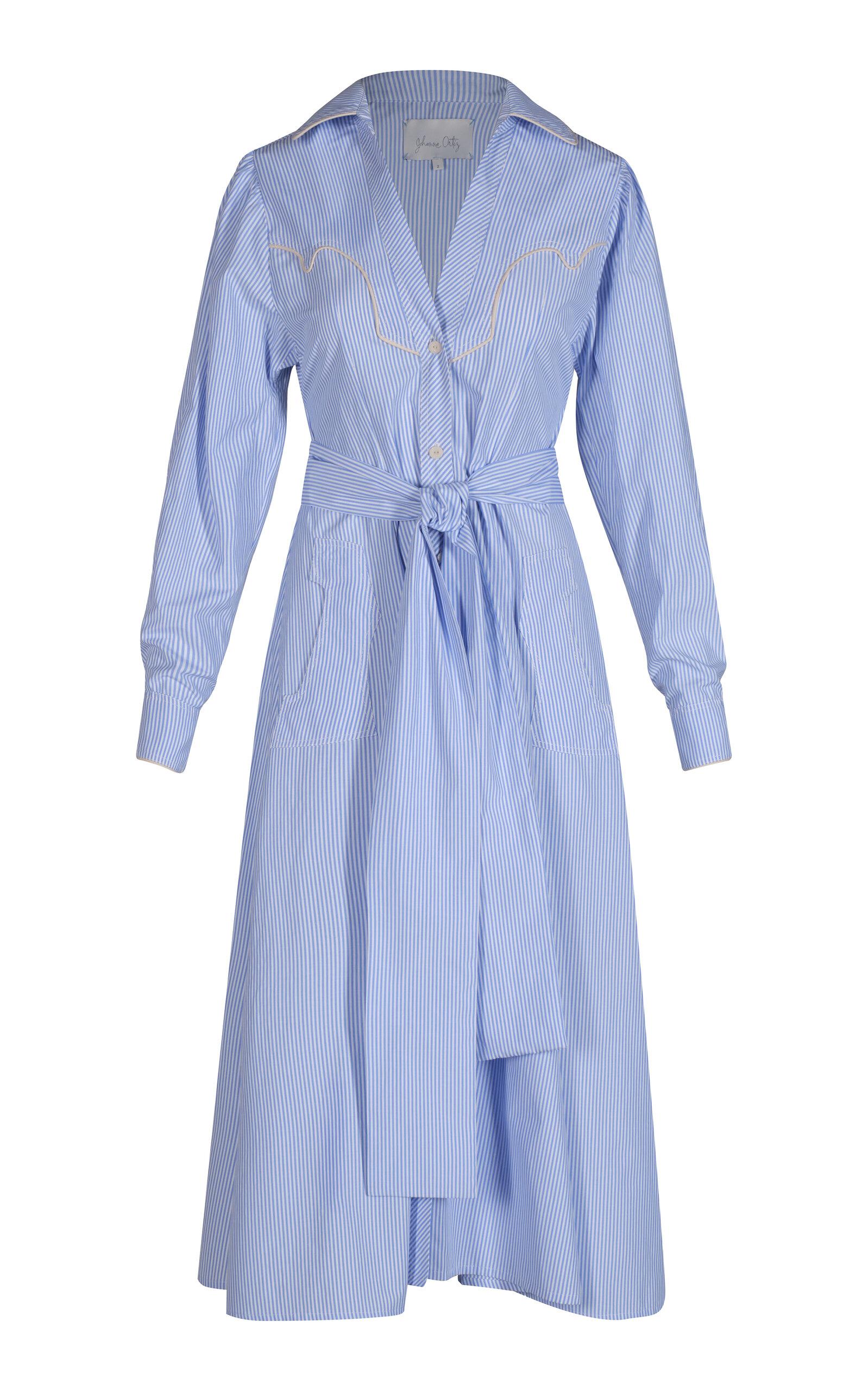 Johanna Ortiz Vela De Cruz Embroidered Poplin Midi Shirt Dress - Moda Operandi by JOHANNA ORTIZ