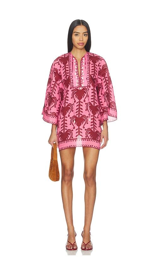 Johanna Ortiz Wild Savannah Tunic Dress in Pink,Burgundy by JOHANNA ORTIZ