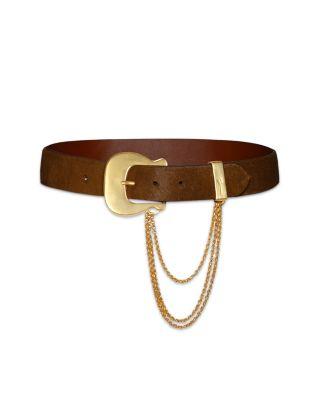 Leather Chain Trim Belt by JOHANNA ORTIZ