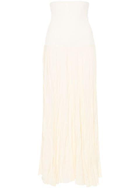 Light Sound crinkled midi skirt by JOHANNA ORTIZ
