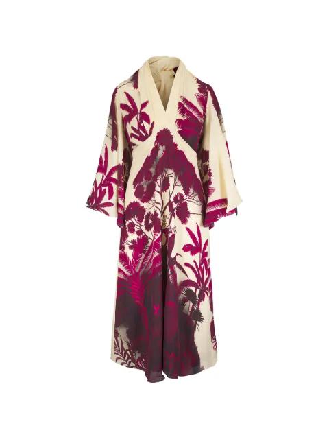 Maiden Voyage palm-print midi dress by JOHANNA ORTIZ