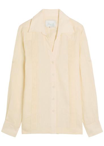 Manly Guayabera pleated linen shirt by JOHANNA ORTIZ