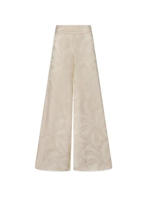 Musical palm-jacquard wide-leg trousers by JOHANNA ORTIZ