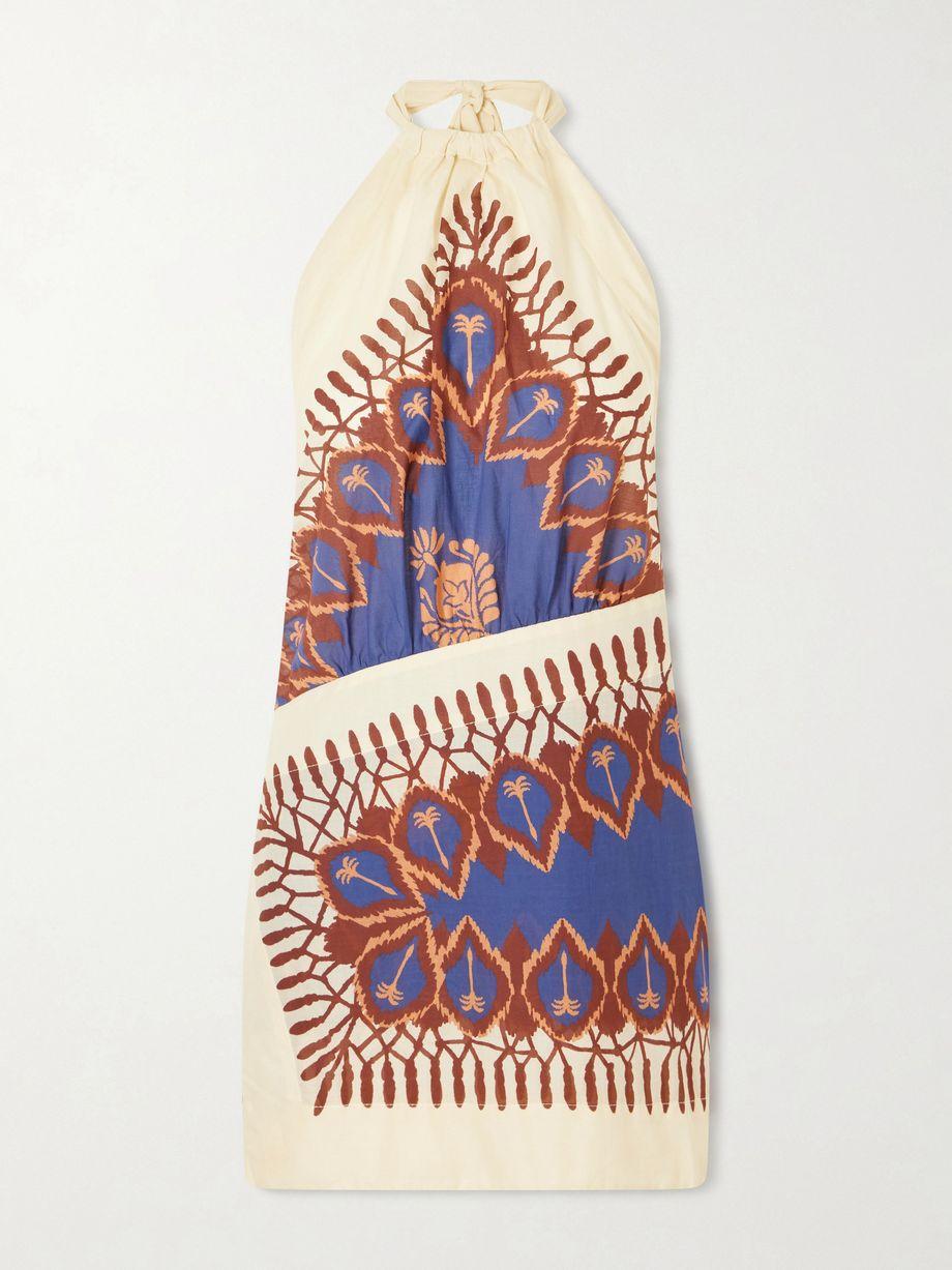 Open-back printed cotton-voile mini dress by JOHANNA ORTIZ