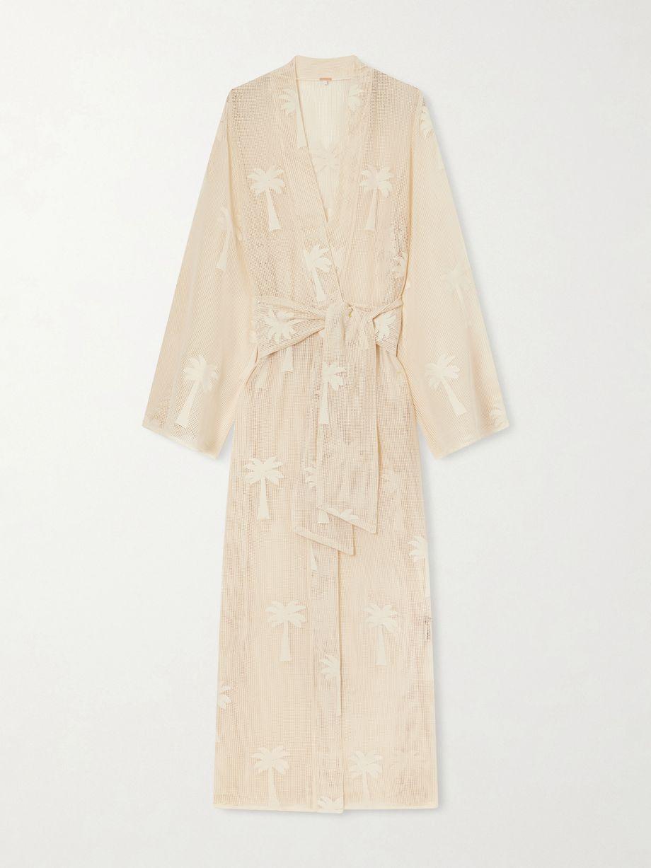 Palm & Soul printed cotton-mesh coverup by JOHANNA ORTIZ