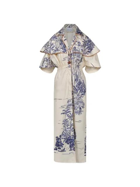 Paper Flower floral-print trenchcoat by JOHANNA ORTIZ