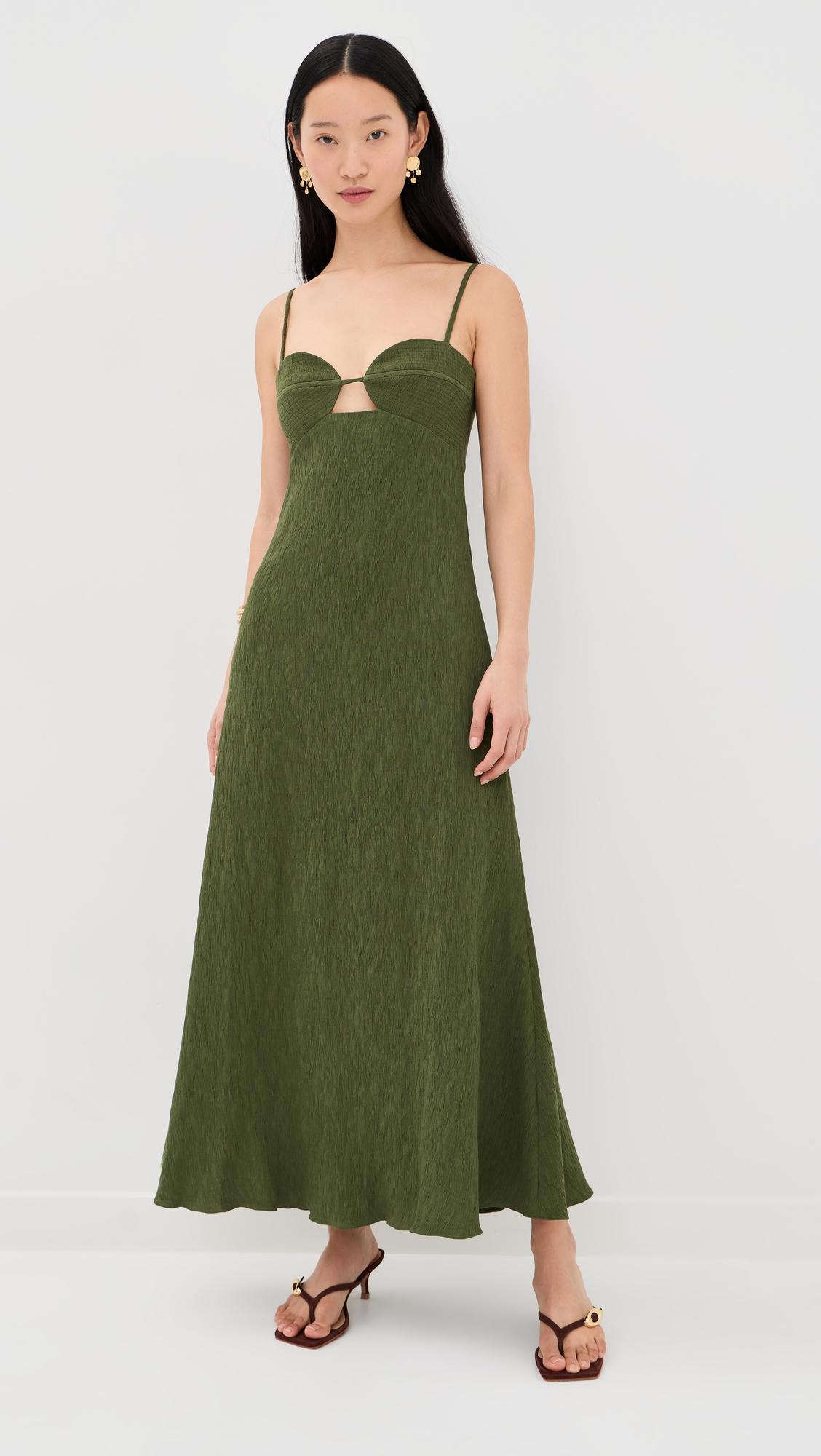 Pine Green Dream Spinner Dress by JOHANNA ORTIZ