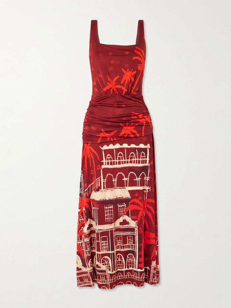 Plant Of Joy draped printed satin-jersey maxi dress by JOHANNA ORTIZ