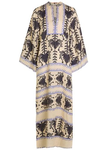Savannah patterned linen maxi tunic dress by JOHANNA ORTIZ